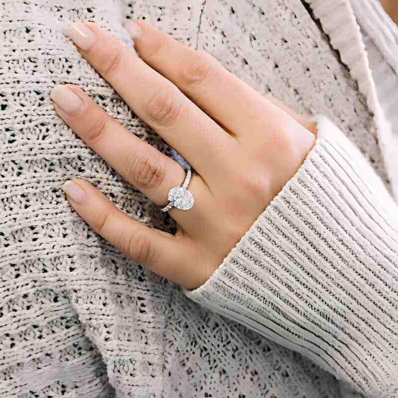 10K Rose Gold 1.5 to 5 CT Oval Moissanite Bridal Set-3