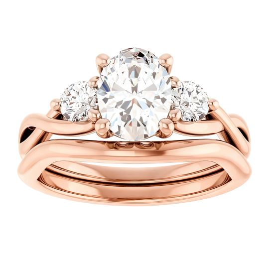 Verlobungsring aus 10-karätigem Roségold mit ovalem, im Labor hergestelltem Diamanten (1 bis 3,5 Karat), Farbe D, Reinheit VVS1-VS1, 3EX, IGI-zertifiziert