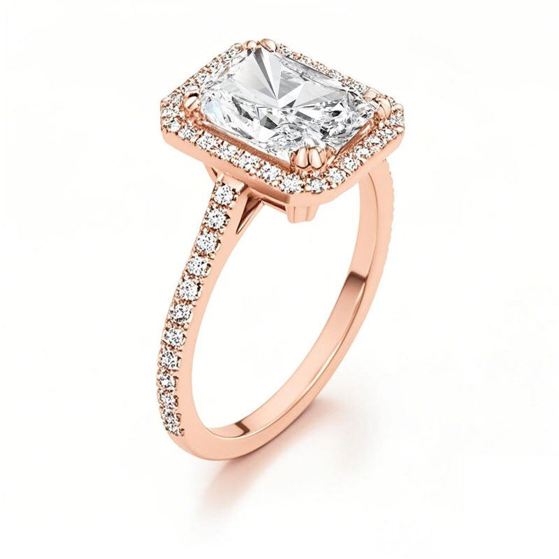 18K Rose Gold 3CT Princess Cut Lab Created Diamond Custom Engagement Ring D Color VVS1-VS1 Clarity 3EX IGI Certified-1