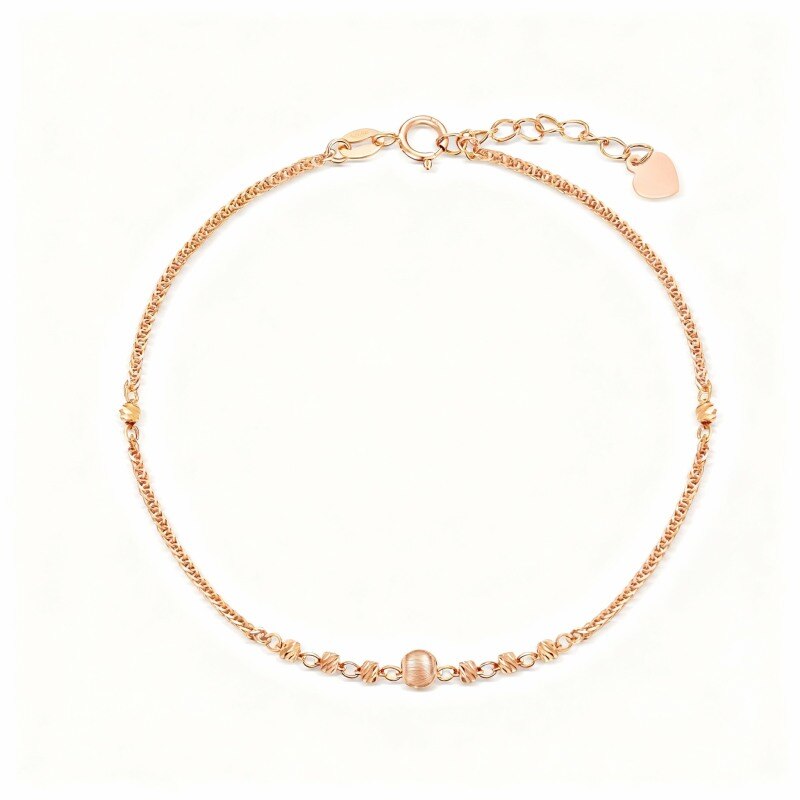 18K Rose Gold Ball Charm Bracelet-1