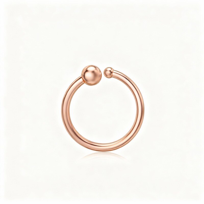 Anillo nasal de bola de oro rosa de 18 quilates-1