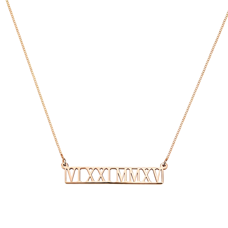 Collier barre en or rose 10 carats-1