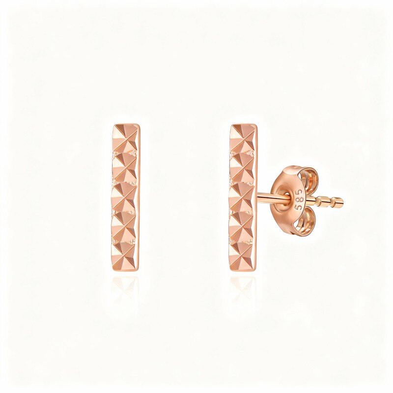 Boucles d'oreilles puces en or rose 18 carats-1