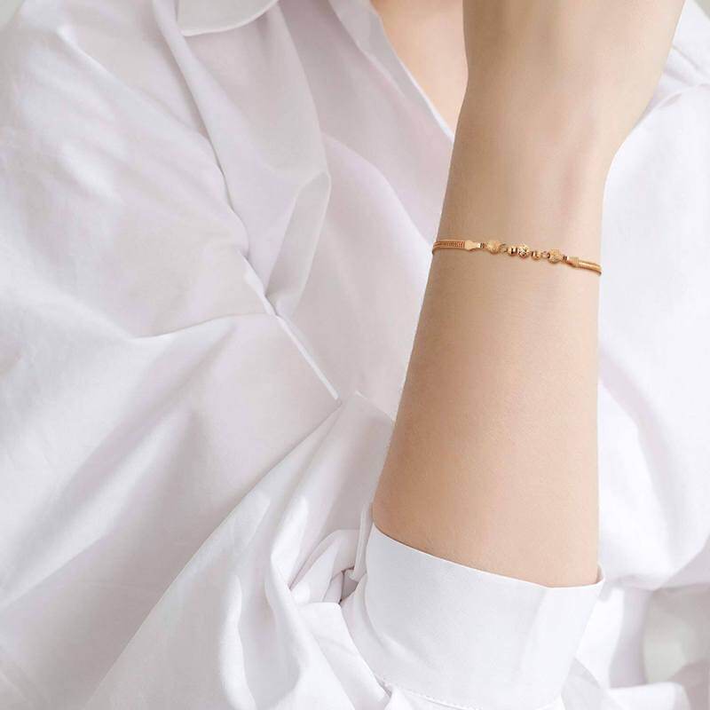 Pulsera colgante de cuentas de oro rosa de 18 quilates-2