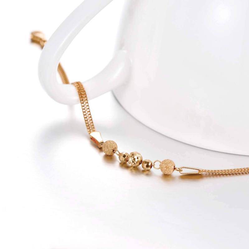 Pulsera colgante de cuentas de oro rosa de 18 quilates-5