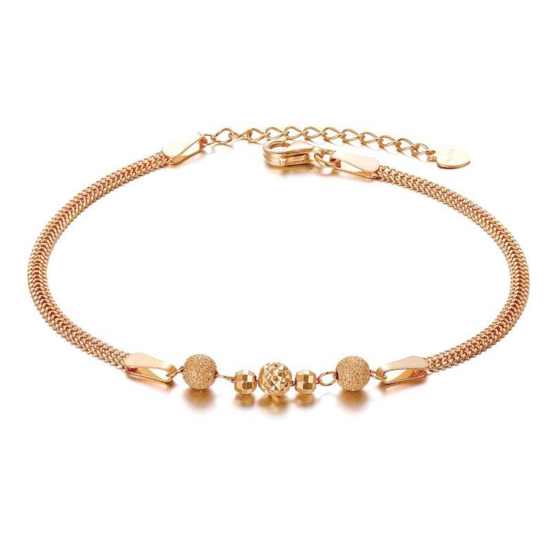 Pulsera colgante de cuentas de oro rosa de 18 quilates-1
