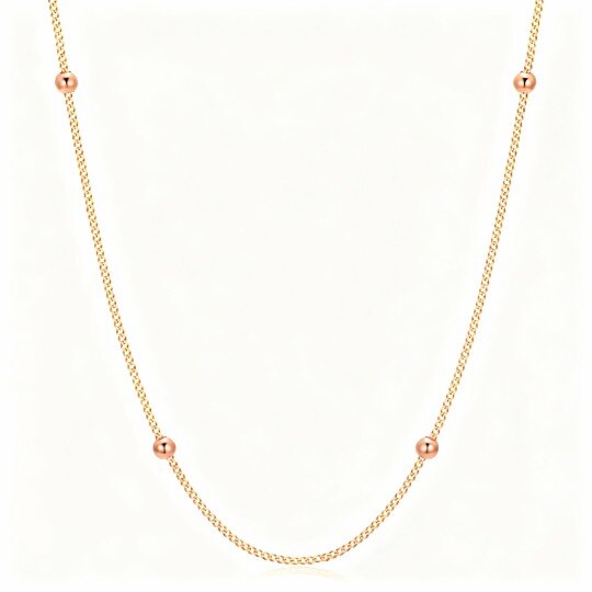 10K Rose Gold Bead Station Necklace