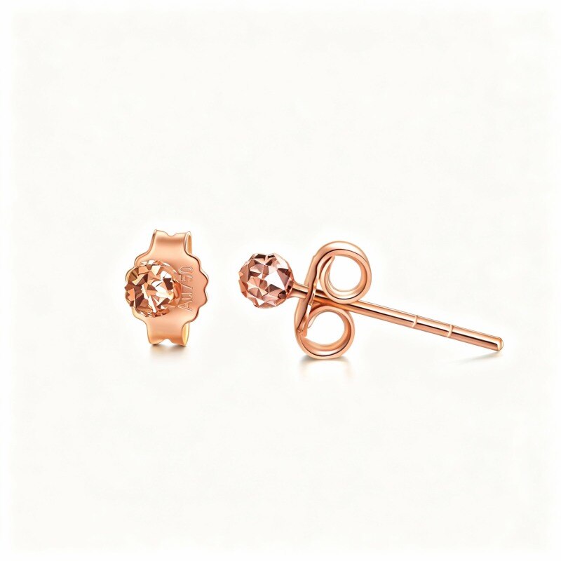 10K Rose Gold Birth Flower Drop Earrings-1