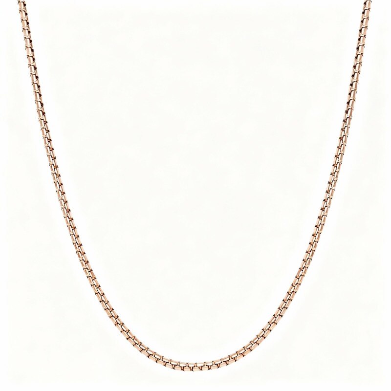 Halskette mit Kastenkette aus 14-karätigem Roségold für Herren-1