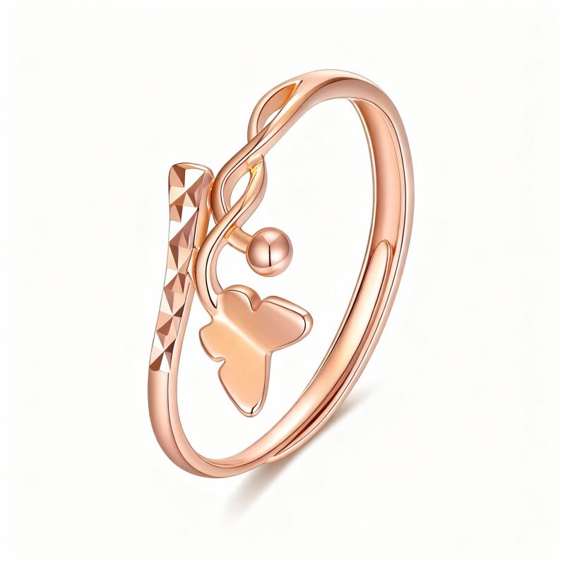 Bague papillon ouverte en or rose 18 carats-1