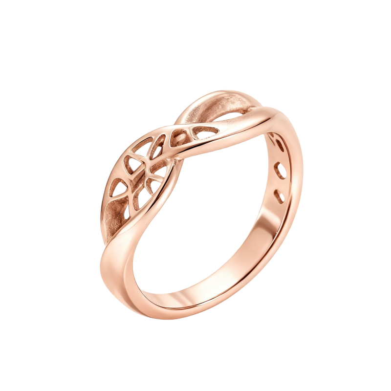 Anillo con nudo celta y símbolo del infinito en oro rosa de 10 quilates.-13