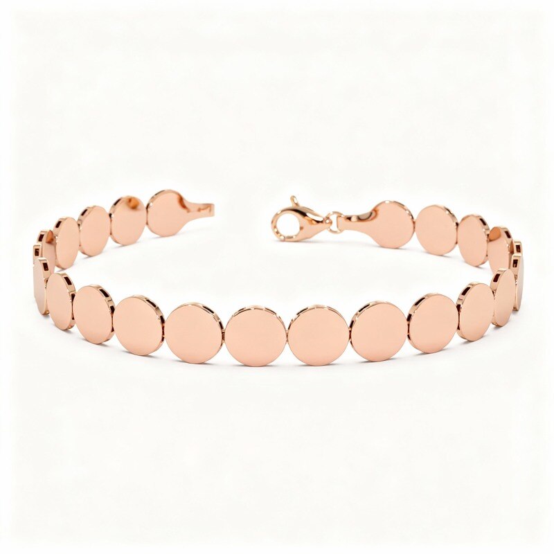 Pulsera de cadena de oro rosa de 14 quilates-1
