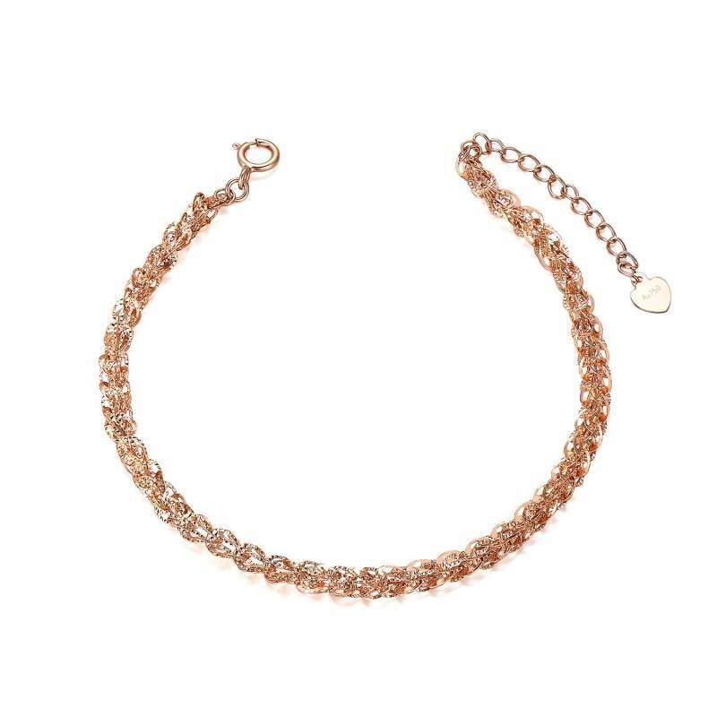 Pulsera de cadena de oro rosa de 18 quilates-1