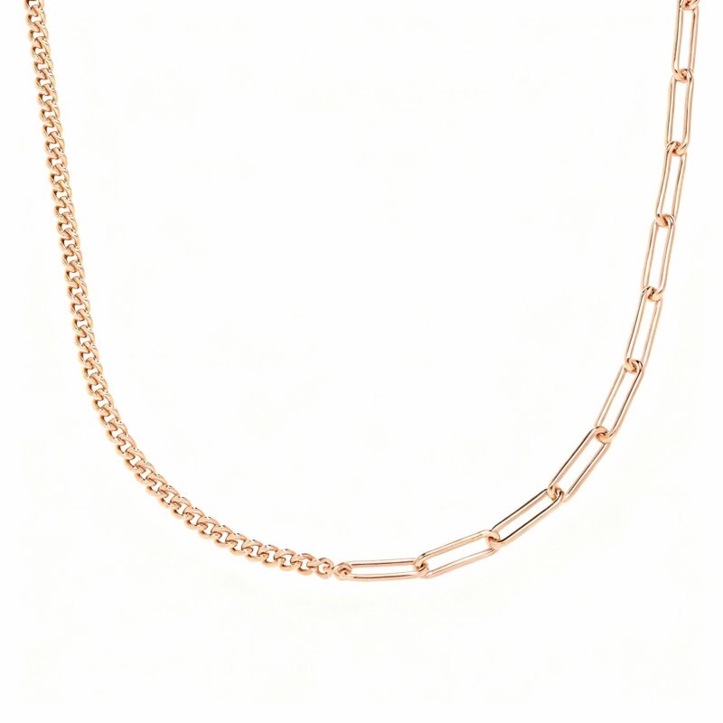 Collier à chaîne en or rose 10 carats-1