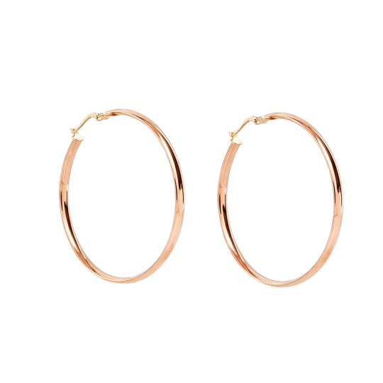 10K Rose Gold Circle Hoop Earrings