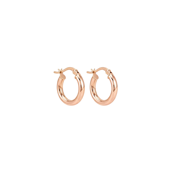 10K Rose Gold Circle Hoop Earrings