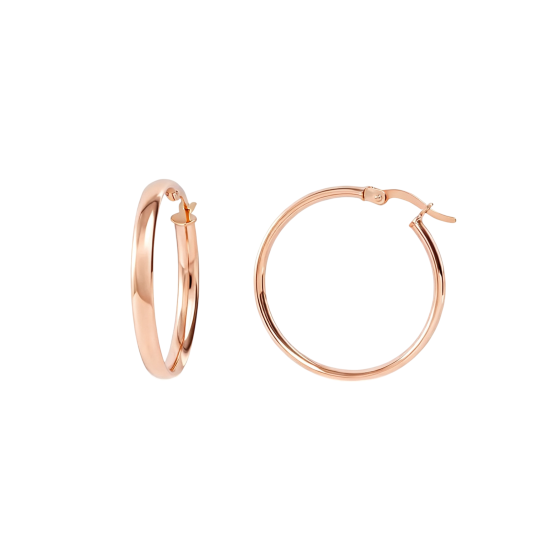 10K Rose Gold Circle Hoop Earrings