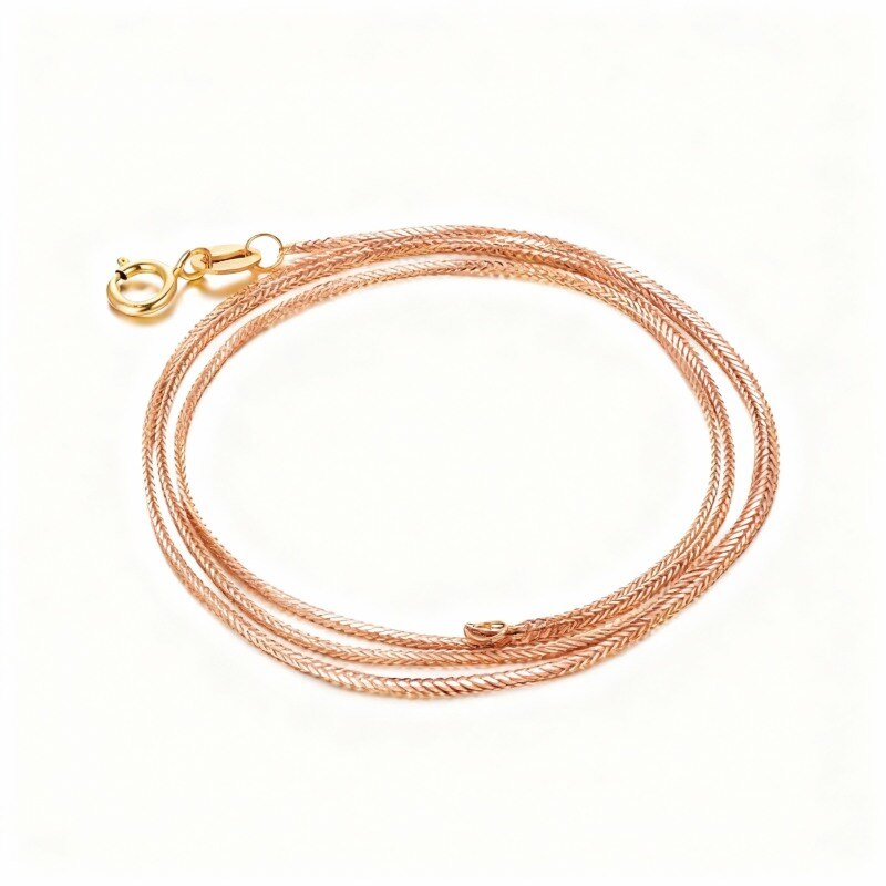 Collar de cadena Chopin para parejas en oro rosa de 10 quilates-1