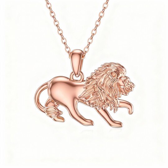 Collar con colgante de pareja en oro rosa de 10 quilates