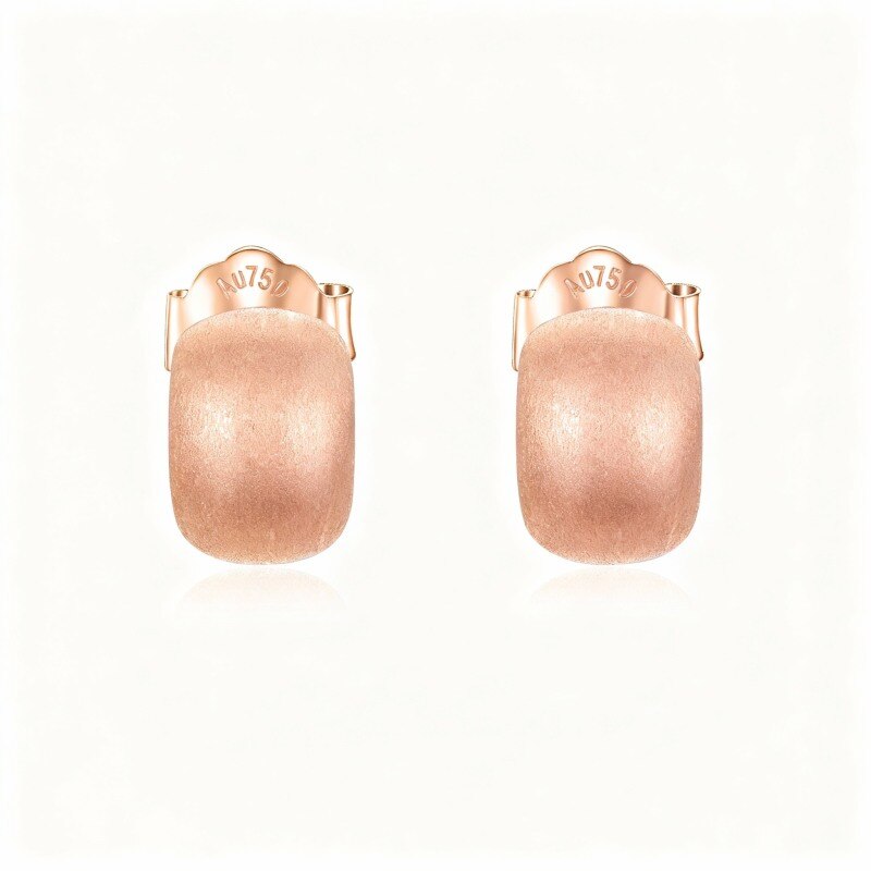 18K Rose Gold Couple Stud Earrings-1