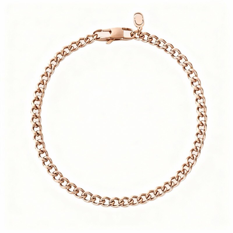 10K Rose Gold Cuban Chain Bracelet for Men-1
