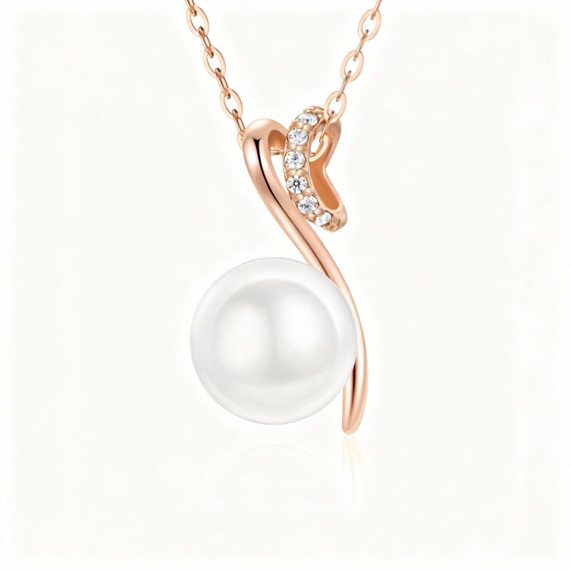 Collar con colgante de símbolo de infinito en oro rosa de 9 quilates con circonitas cúbicas-1