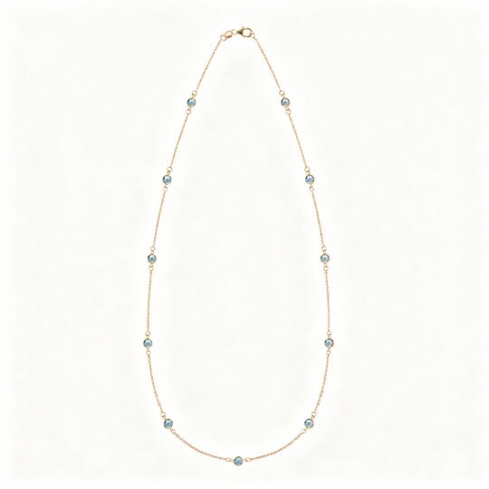 10K Rose Gold Cubic Zirconia Personalized Birthstone Cable Chain Necklace