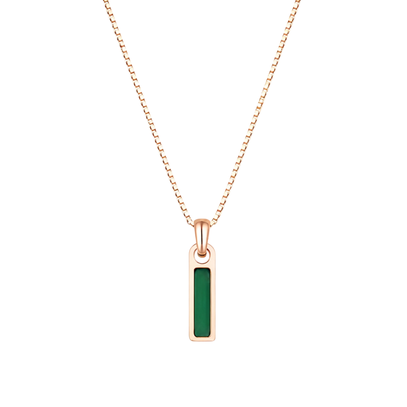 Personalisierte Geburtsstein-Anhänger-Halskette aus 14-karätigem Roségold mit Zirkonia für Herren-1