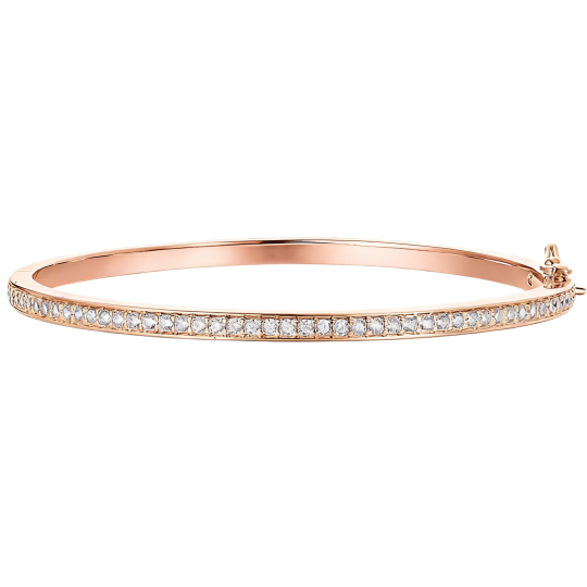 Pulsera de tenis de oro rosa de 10 quilates con circonitas cúbicas