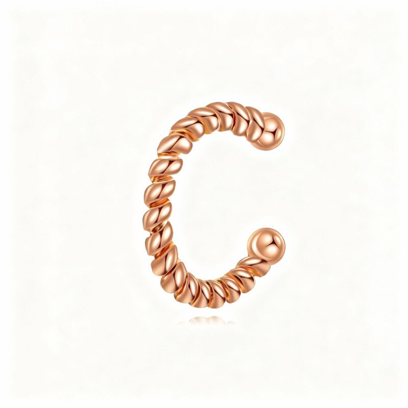 18K Rose Gold Cuff Earrings-1