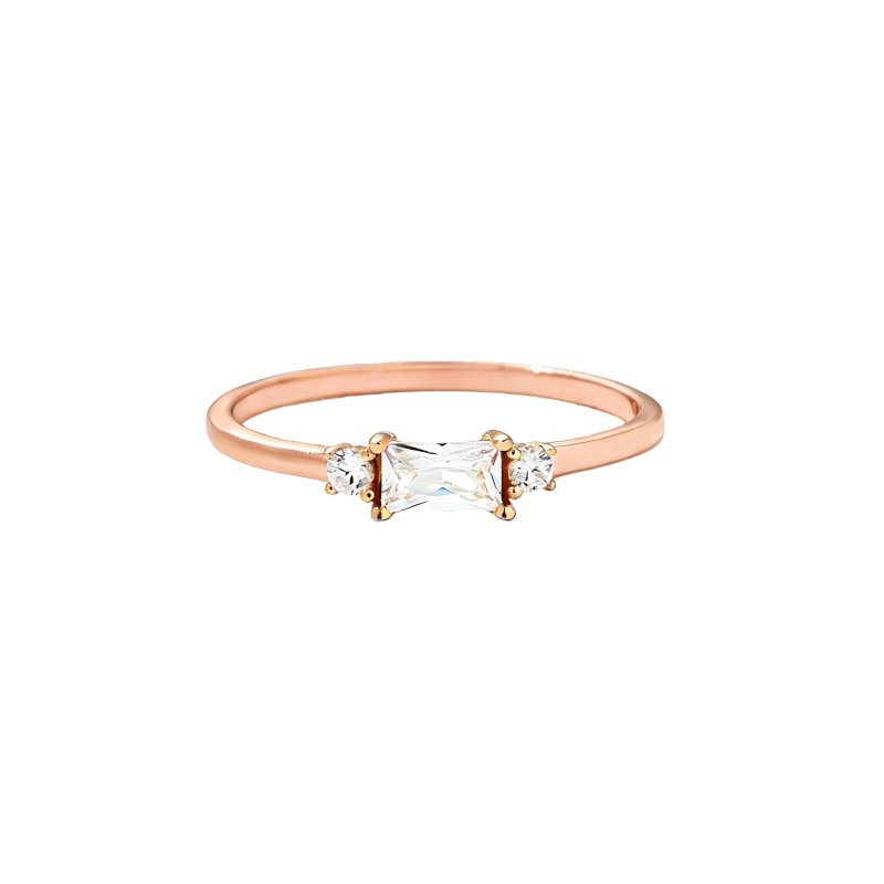 Anel de Noivado Personalizado em Ouro Rosa 10K com Diamante Sintético de Corte Almofada-6