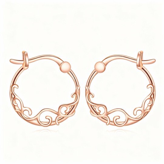 10K Rose Gold Daffodil Hoop Earrings