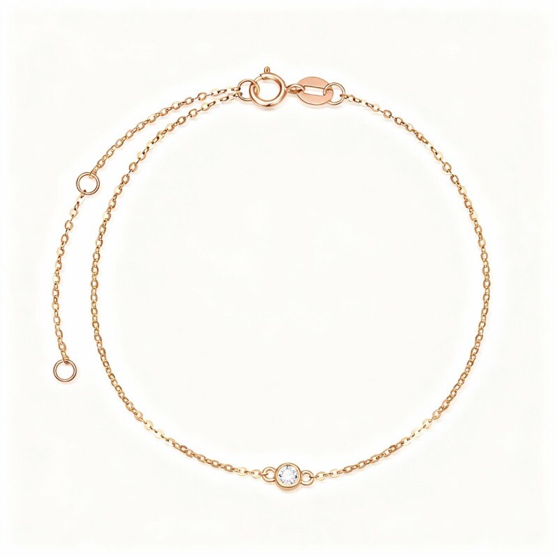 18K Rose Gold Diamond Charm Bracelet-1