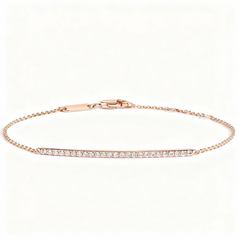 14K Rose Gold Diamond Charm Bracelet-1