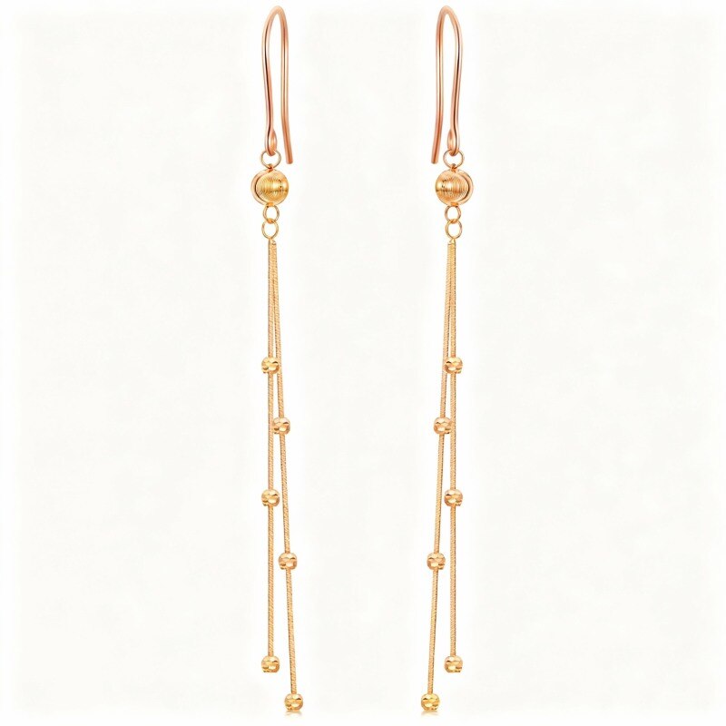 18K Rose Gold Drop Earrings-1