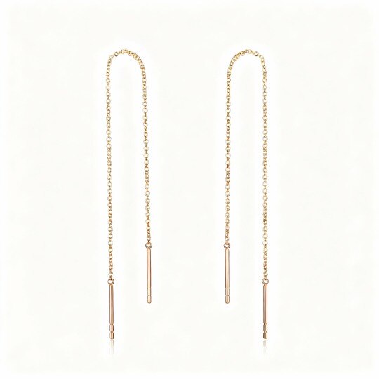 Pendientes colgantes de oro rosa de 10 quilates