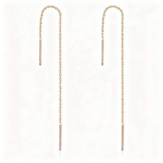 Pendientes colgantes de oro rosa de 10 quilates