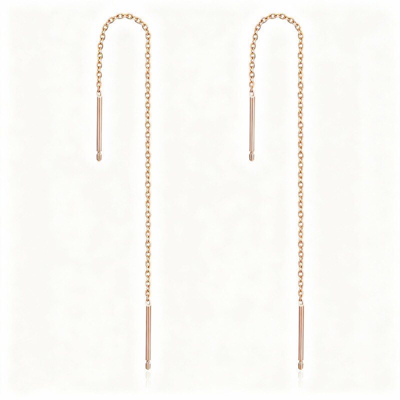 Boucles d'oreilles pendantes en or rose 18 carats-1
