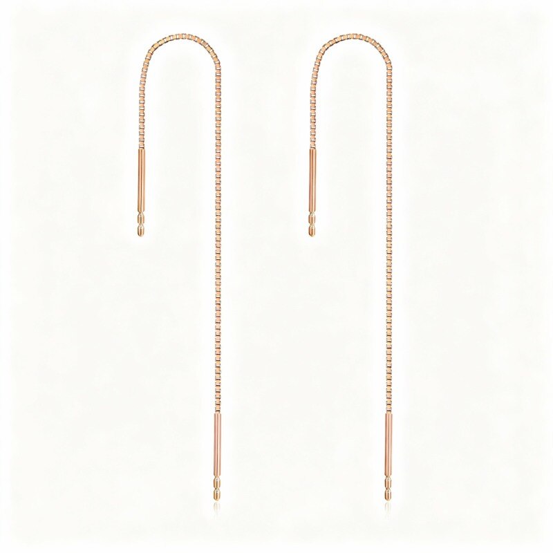 Boucles d'oreilles pendantes en or rose 10 carats-1