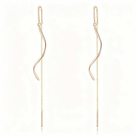 Pendientes colgantes de oro rosa de 10 quilates