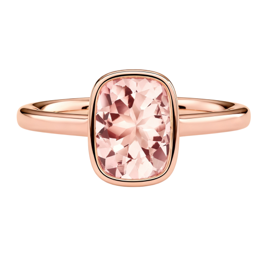 10K Rose Gold Elongated Cushion Cut Morganite Engagement Ring