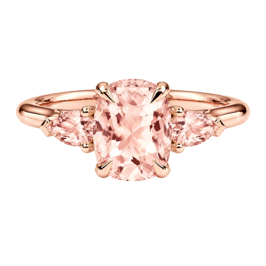 10K Rose Gold Elongated Cushion Cut Morganite Engagement Ring