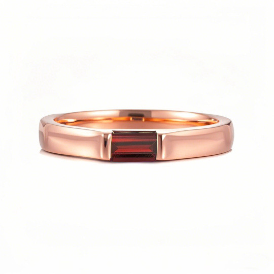 Bague de fiançailles personnalisée en or rose 10 carats avec pierre précieuse taille émeraude
