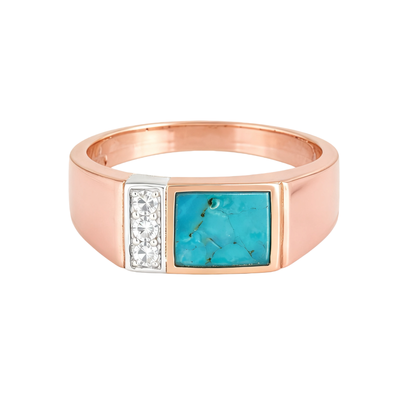 Anillo de compromiso de oro rosa de 10 quilates para hombre-1