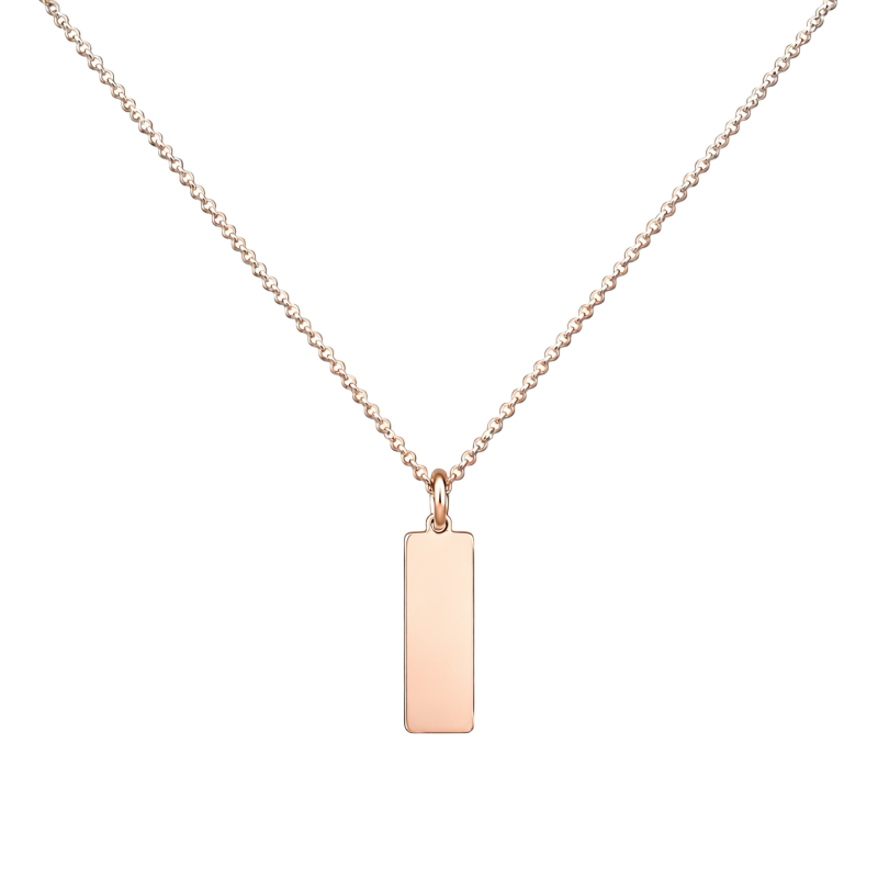 Gravierbare Herrenkette aus 10-karätigem Roségold mit Stabanhänger.-1