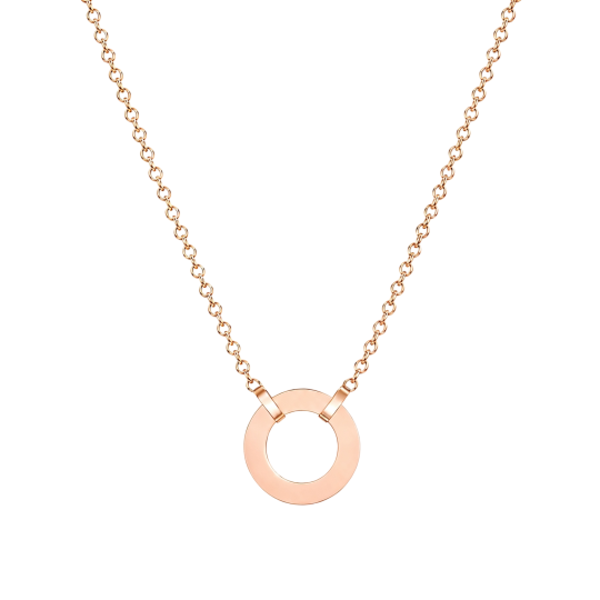 Collier pendentif rond personnalisable en or rose 10 carats