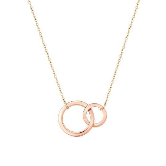Collier pendentif rond personnalisable en or rose 10 carats