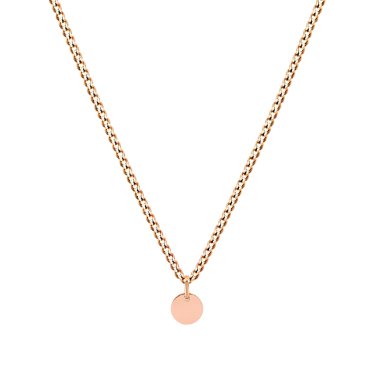 Collier pour homme en or rose 10 carats avec pièce gravable