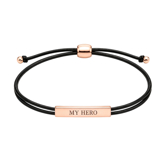 Graveerbare armband van 10 karaats roségoud met de tekst 'Vader & Dochter', 'Vader & Zoon', 'Ouders & Kinderen' en 'Vader' voor mannen.