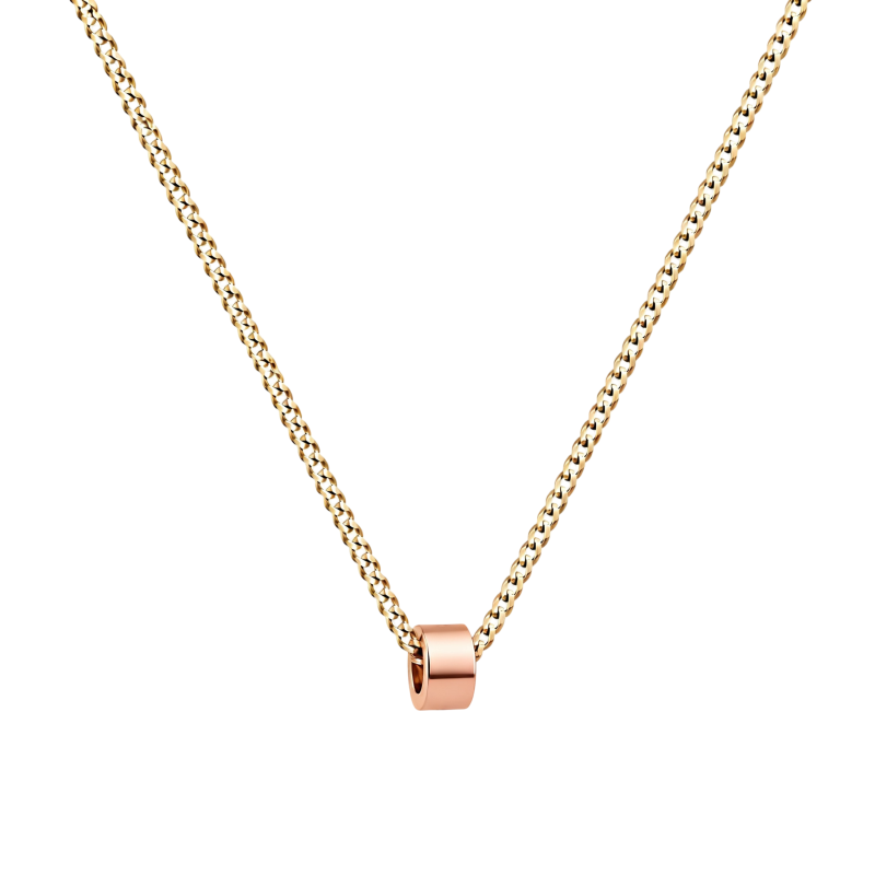 Collar con colgante grabable de oro rosa de 10 quilates para hombre-1